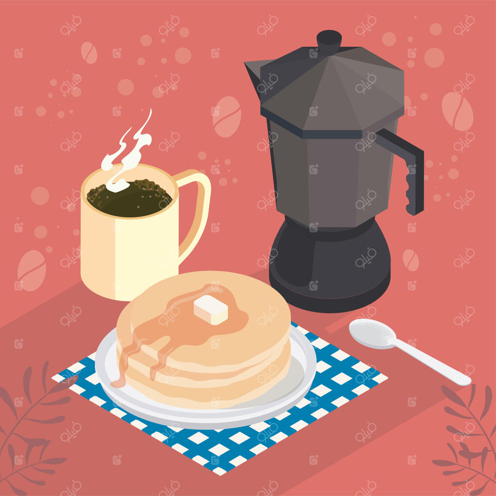 کارت قهوه ایزومتریک