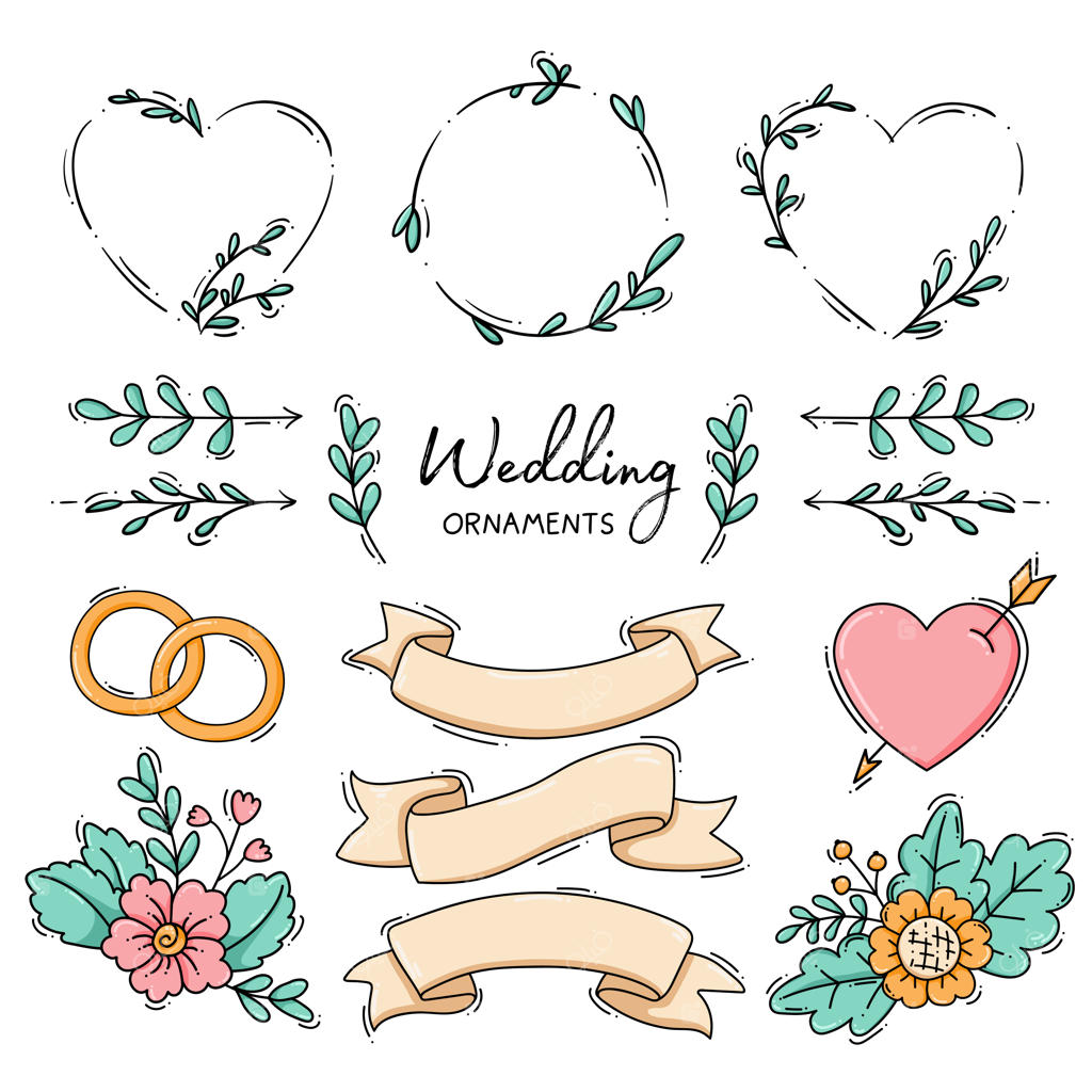 مجموعه‌ای از تزئینات عروسی