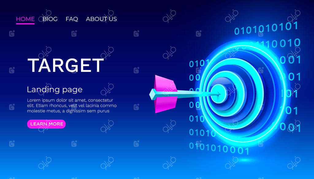 قالب صفحه فرود نئون برای تارگت