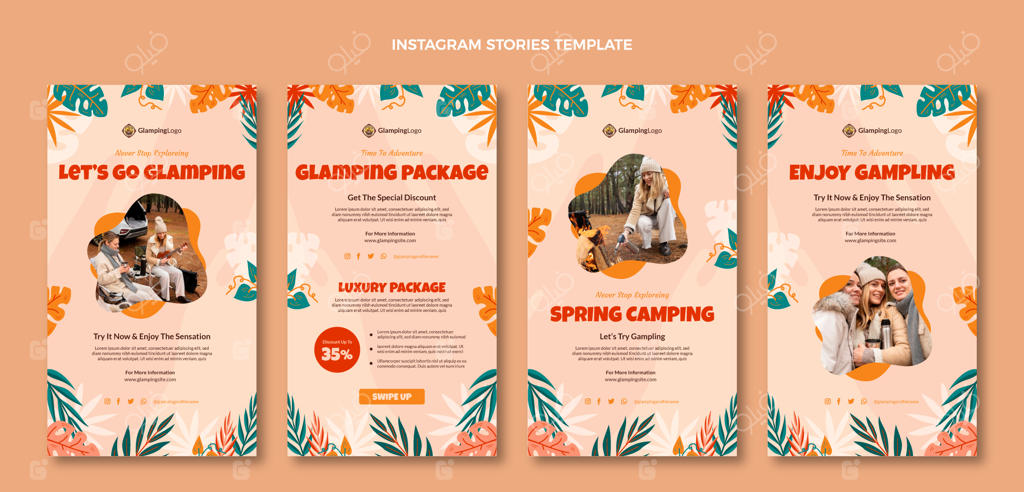 الگوی طراحی تخت کمپینگ با دست طراحی شده