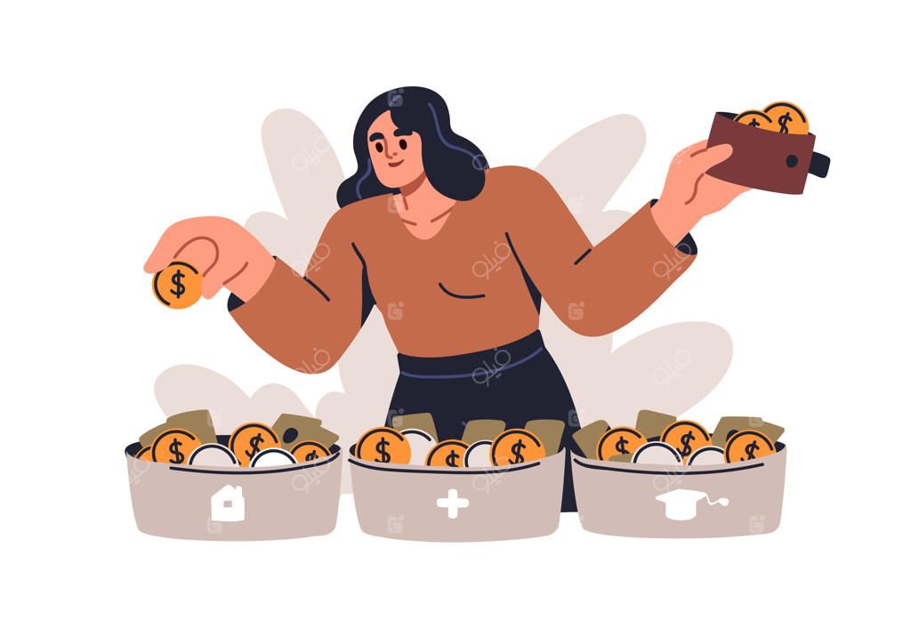 مفهوم تخصیص هزینه‌های مالی: برنامه‌ریزی و مدیریت بودجه شخصی و استراتژی‌های پس‌انداز
یک تصویر برداری تخت از فردی که بودجه خود را برنامه‌ریزی و هزینه‌ها را توزیع می‌کند، ایزوله بر روی پس‌زمینه سفید.