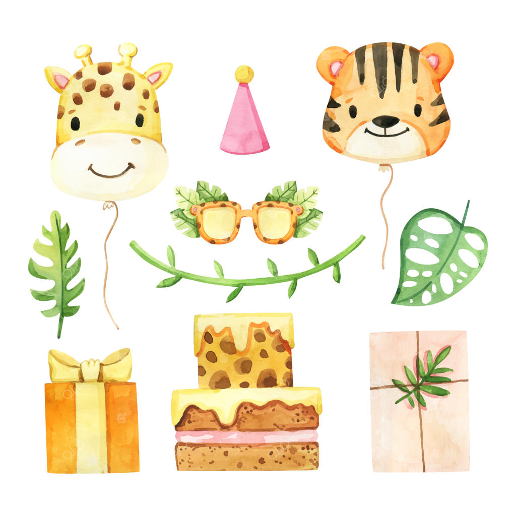 مجموعه عناصر تولد با آبرنگ