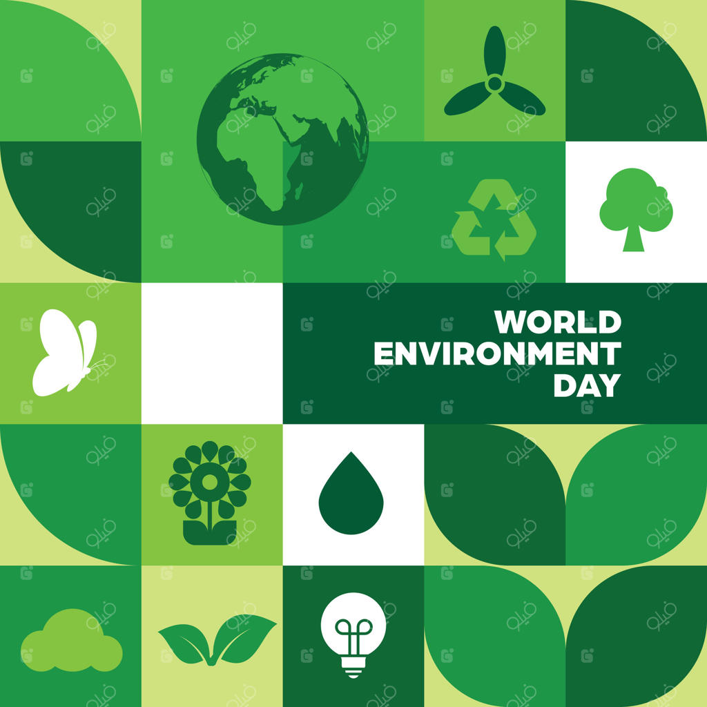 بنر آیکون‌های رنگارنگ و مینیمالیستی برای روز جهانی محیط زیست - ایده‌آل برای کمپین‌های آگاهی‌بخشی، پوسترهای آموزشی و طرح‌های سازگار با محیط زیست