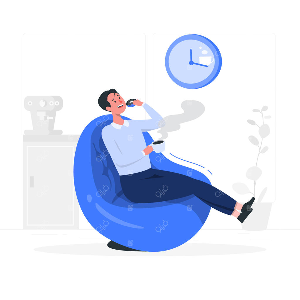 تصویرسازی مفهوم استراحت قهوه