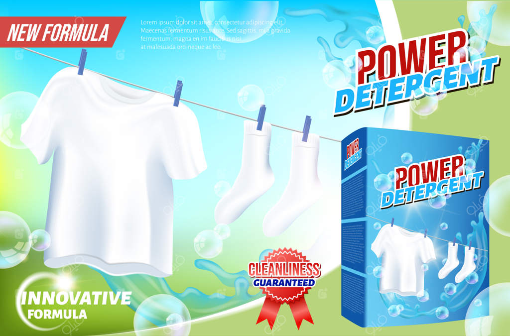 لباس‌های سفید آویزان بر طناب: قدرت پاک‌کنندگی شوینده‌ها