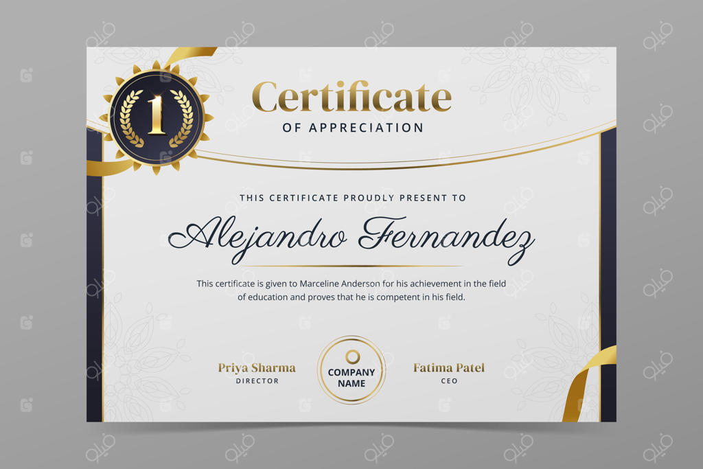 پترن تقدیرنامه دست‌ساز