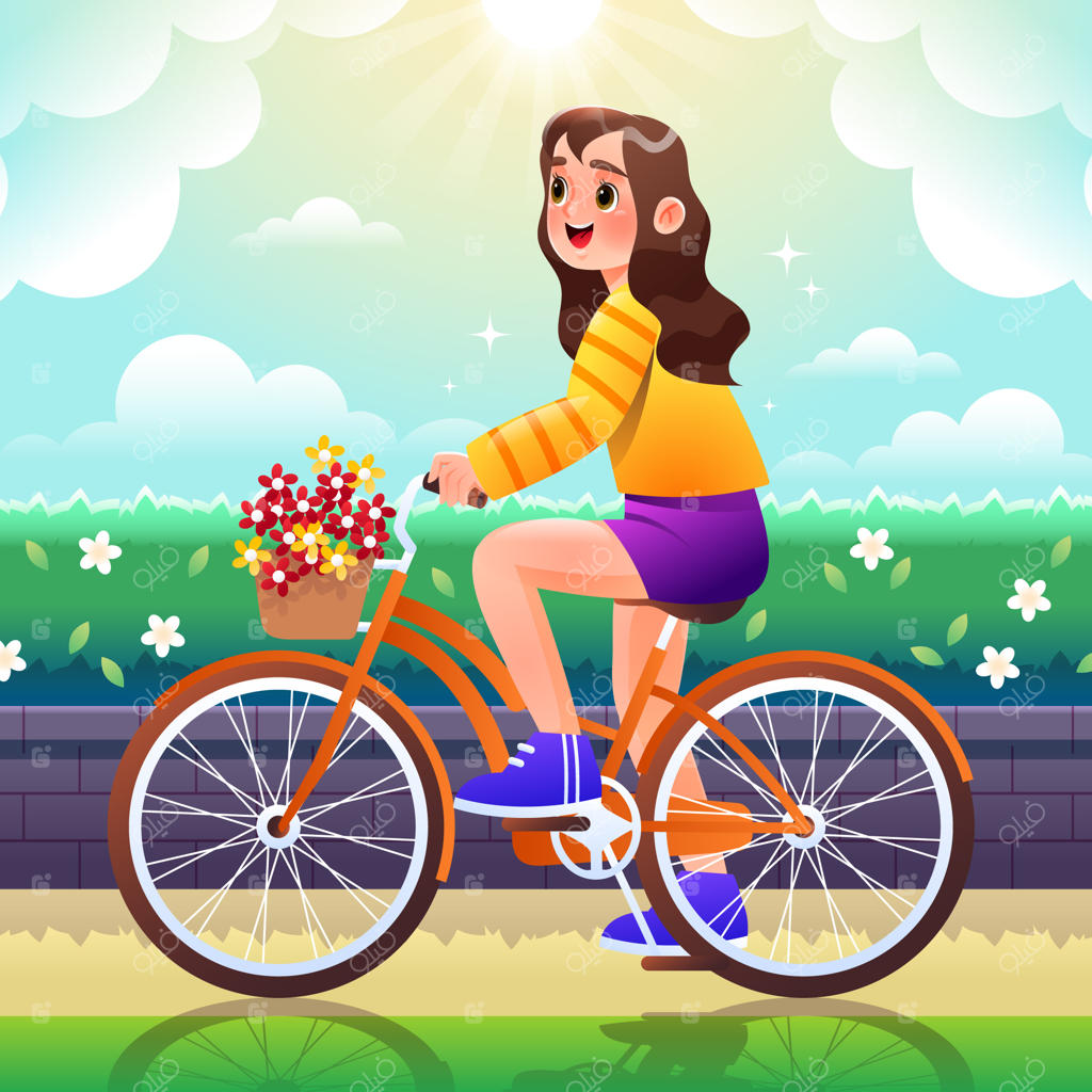 تصویرسازی روز جهانی دوچرخه‌سواری با گرادیان‌رنگی