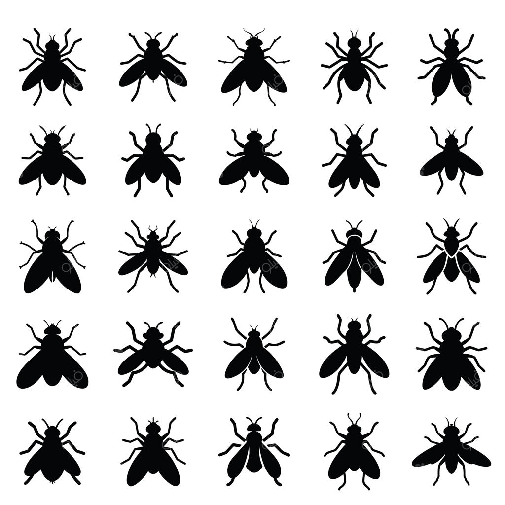 مجموعه آیکون سایه‌نمای مگس