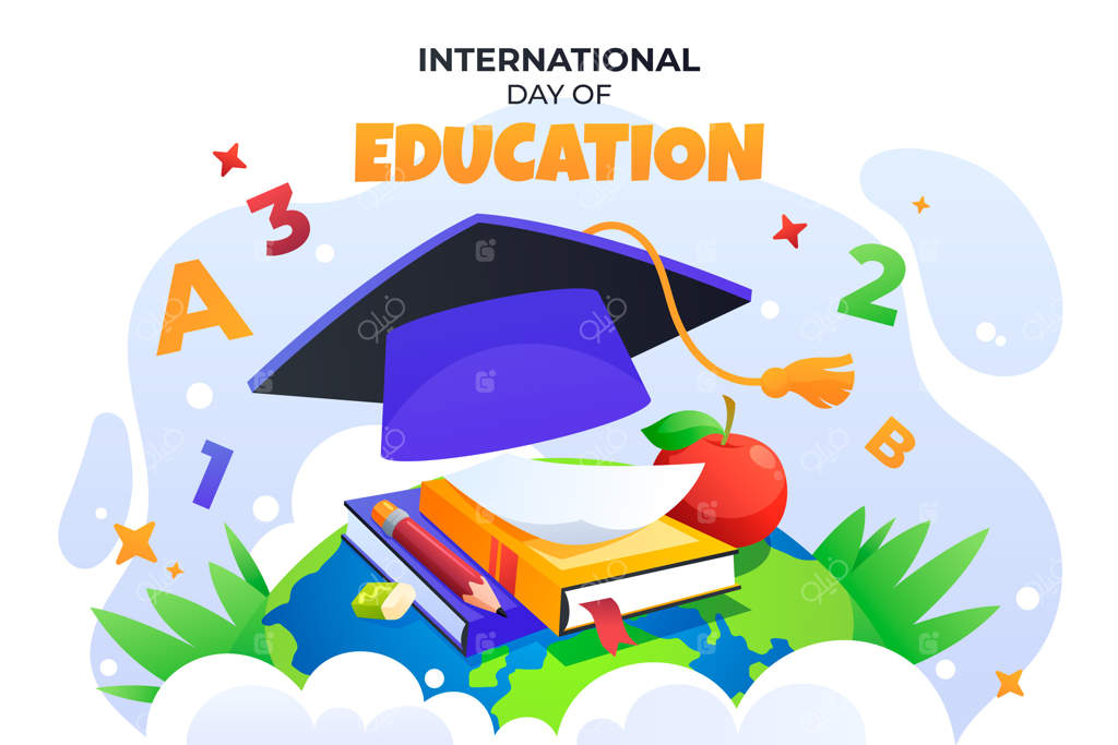 تصویرسازی روز جهانی آموزش با گرادیانت