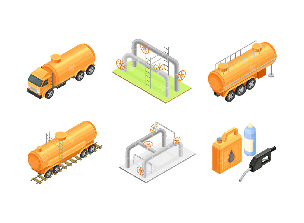 وکتور حرفه‌ای وسایل نقلیه و تجهیزات حمل و نقل نفت