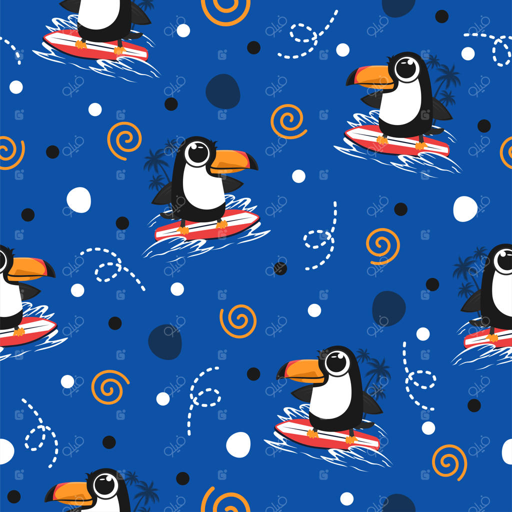 طرح مفهومی زمینه مد روز با کارتون پرنده توکان بامزه