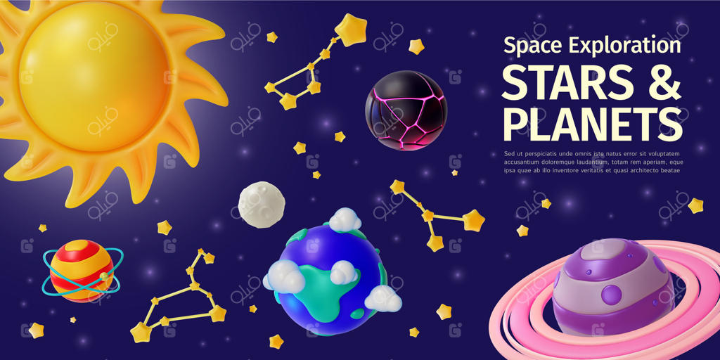 کشف زیبایی ستارگان و سیارات در فضای پرو وکتور