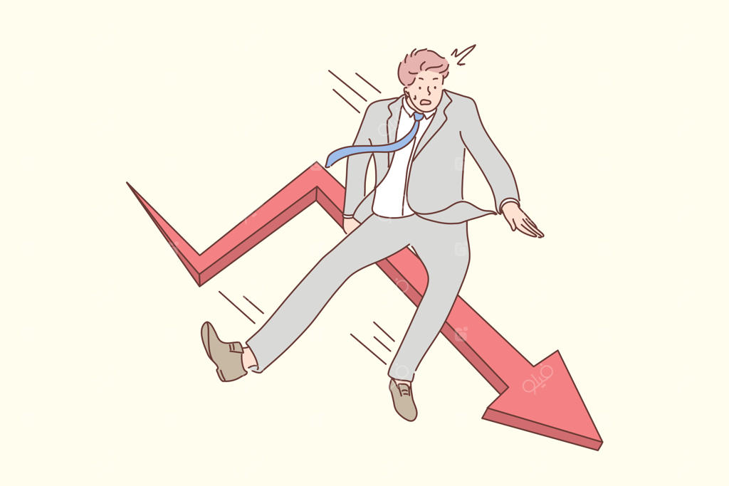 مفهوم کسب‌وکار در پاییز و ورشکستگی