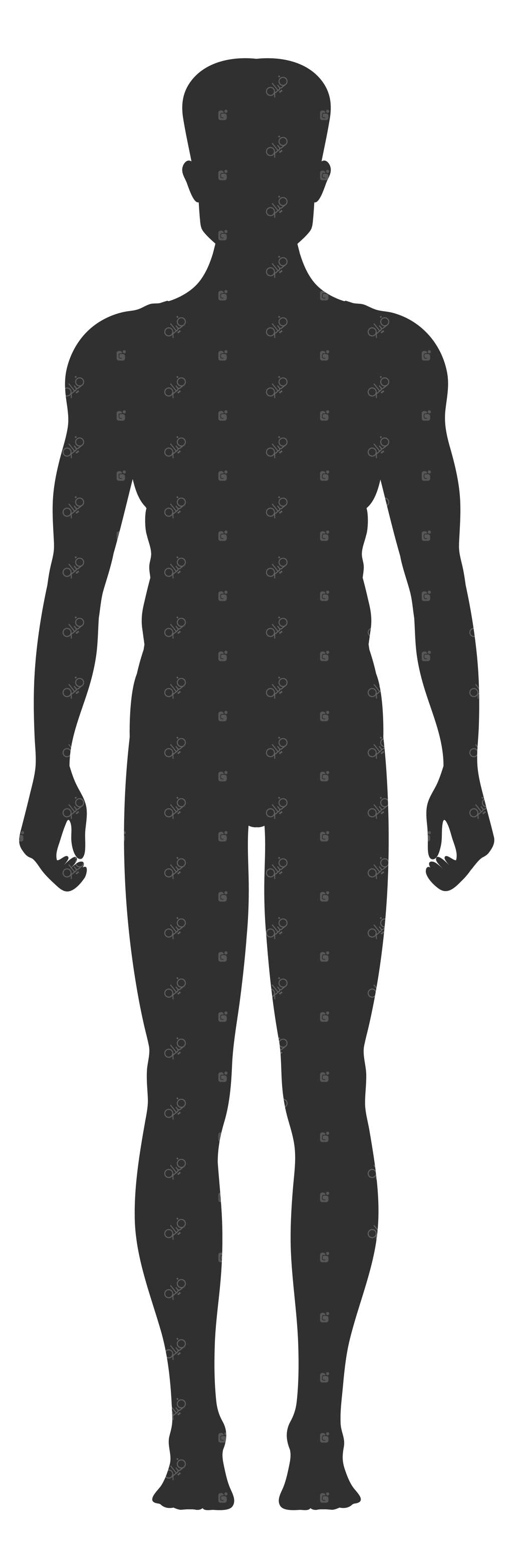 بدن مردانه: سیلوئت بدن یک مرد سیاه‌پوست