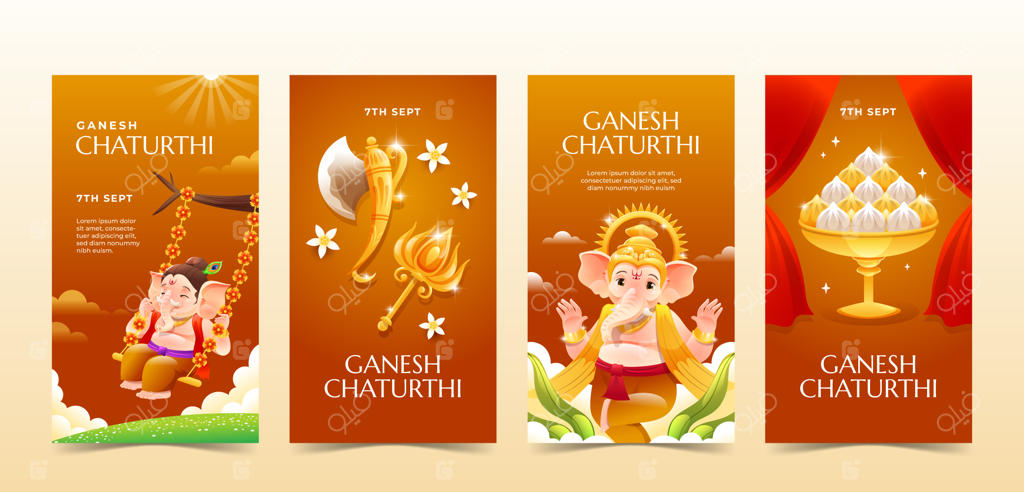 طراحی اینستاگرام برای گانش چاتورتی با گرادیانت جذاب