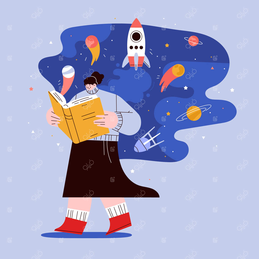 تصویرسازی روز کتاب دنیای صاف