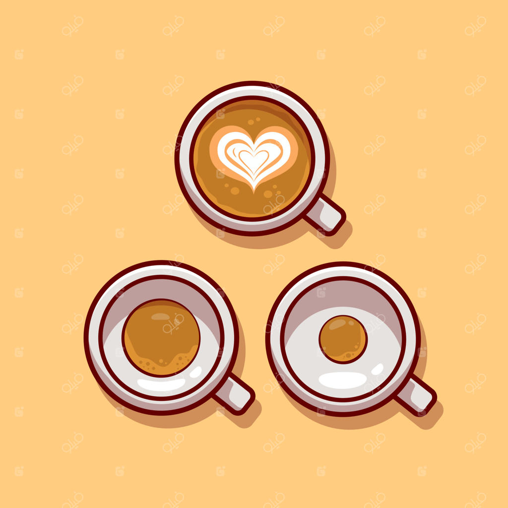آیکون وکتور کارتونی قهوه با کف. مفهوم آیکون غذا و نوشیدنی. وکتور پریمیوم ایزوله. سبک کارتونی فلت.