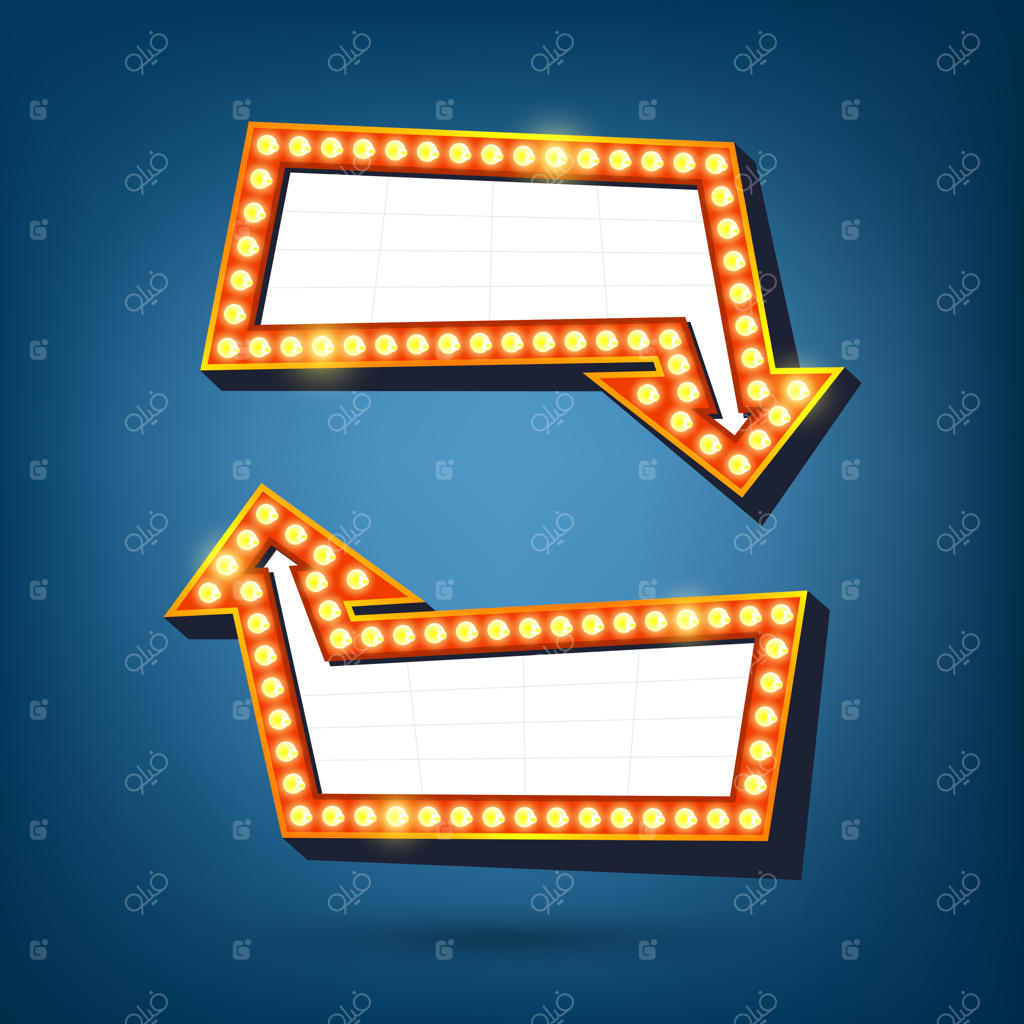 تابلوی روشن با قاب پیکانی شکل