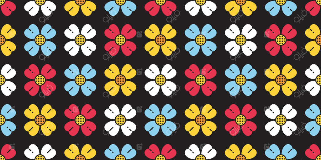 گل مارگریت پترن یکپارچه برگ گیاه گل سرخ رنگین‌کمان باغ جنگل تکرار کاغذ دیواری کادوپیچی طراحی نقش‌نگاری شال جدا شده