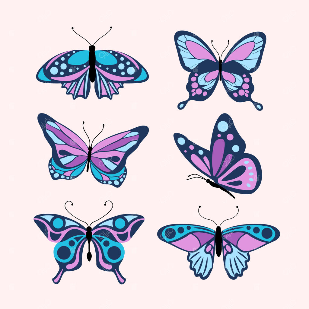 عنصر پروانه به‌سبک طراحی تخت