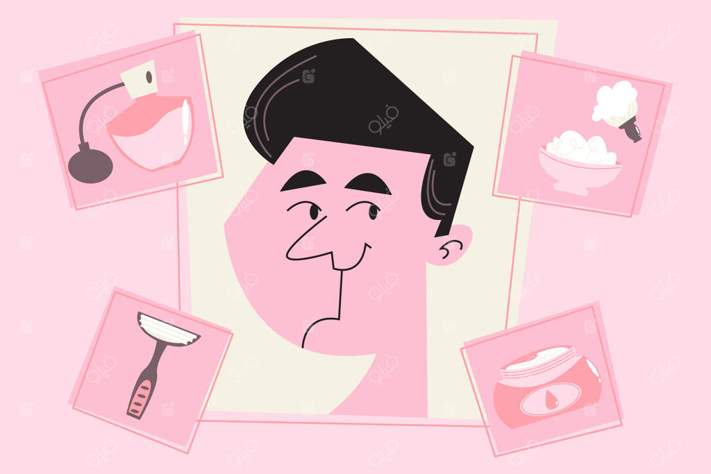 تصویرسازی روتین ساده مراقبت از پوست