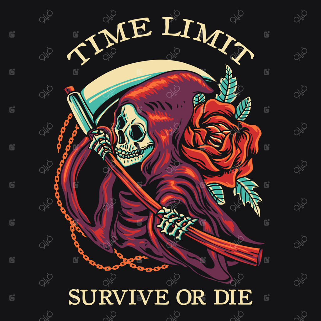 تصویر وکتور کلاسیک از اسکلت عزرائیل