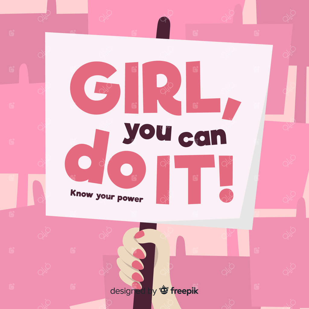 مفهوم زیبای فمینیسم با طراحی تخت