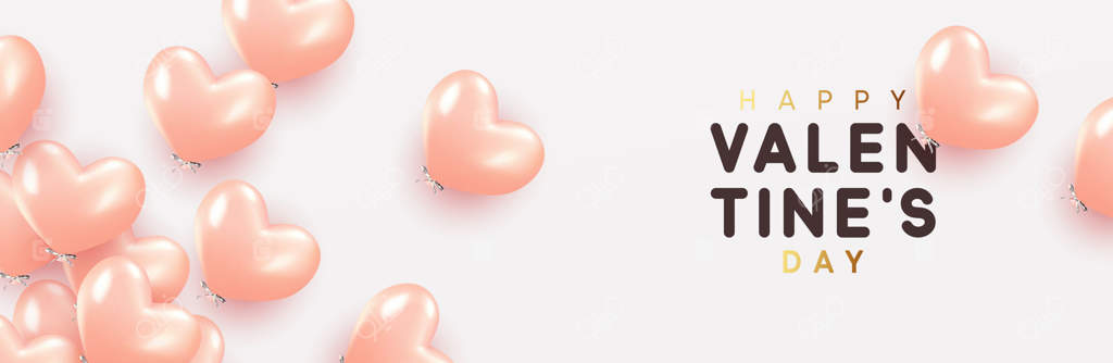 روز ولنتاین مبارک، پس‌زمینه‌ای با بادکنک‌های صورتی به شکل قلب. تصویرسازی وکتور