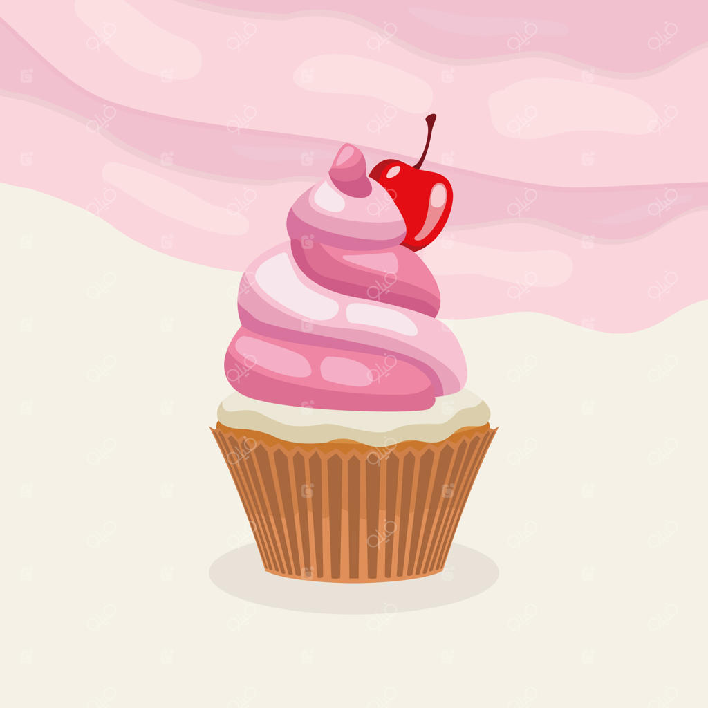 کاپ‌کیک صورتی با تمشک