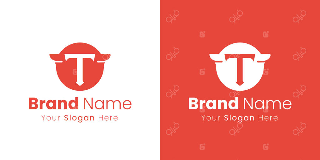 طرح لوگو مدرن: نشانه‌نامه و سپر حرف T برای برندینگ