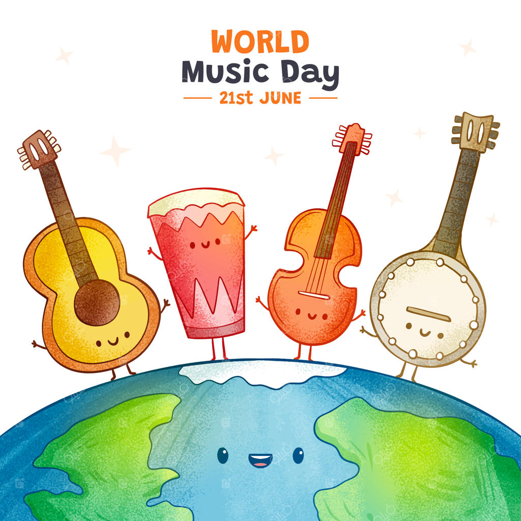 تصویرسازی دست‌کشیده برای جشن روز جهانی موسیقی