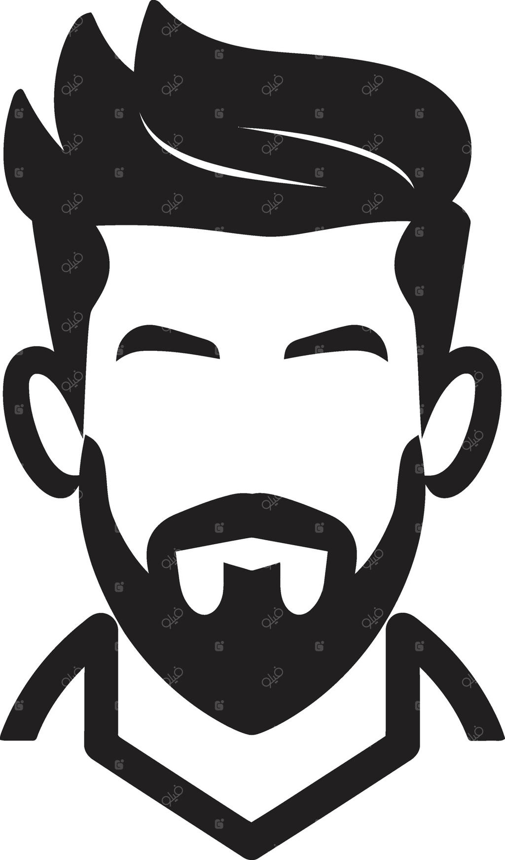 نماد چهره مردانه حرفه‌ای: طراحی وکتور لوگوی چهره مرد مدروز با ویژگی‌های شیک و متمایز