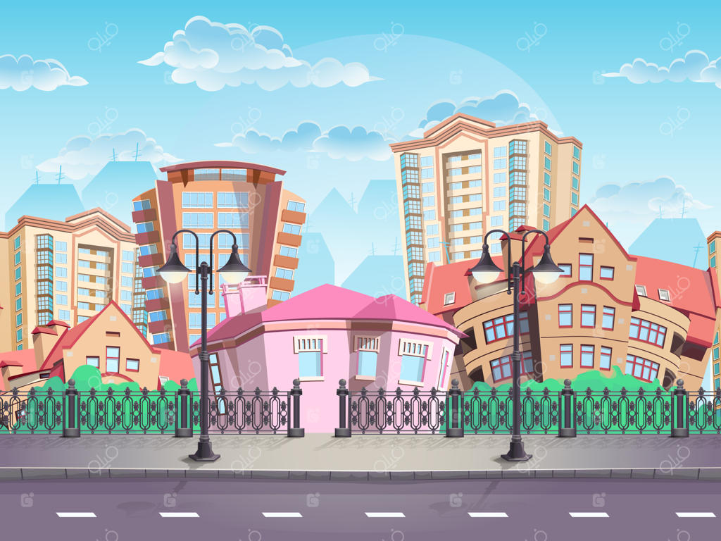 بافت بدون درز شهر تابستانی برای بازی‌های کامپیوتری و طراحی وب