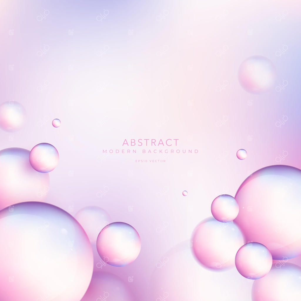 ترکیب توپ‌های سه‌بعدی انتزاعی. کره با اثر تاری.