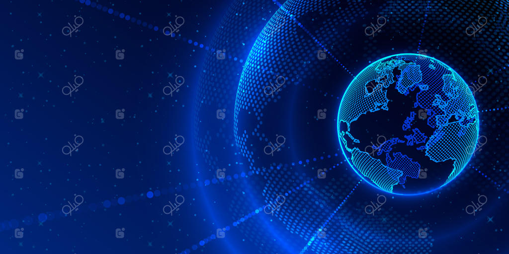 مفهوم جهانی سیاره زمین با پس‌زمینه سیاه