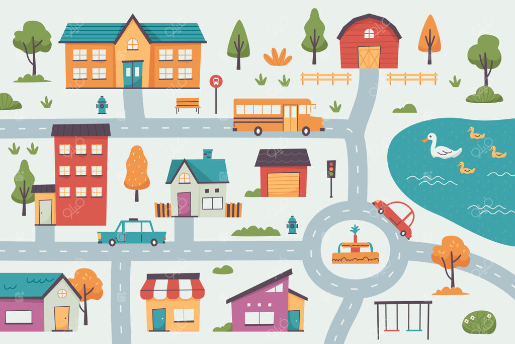 تصویر نقشه کودکانه دست‌ساز