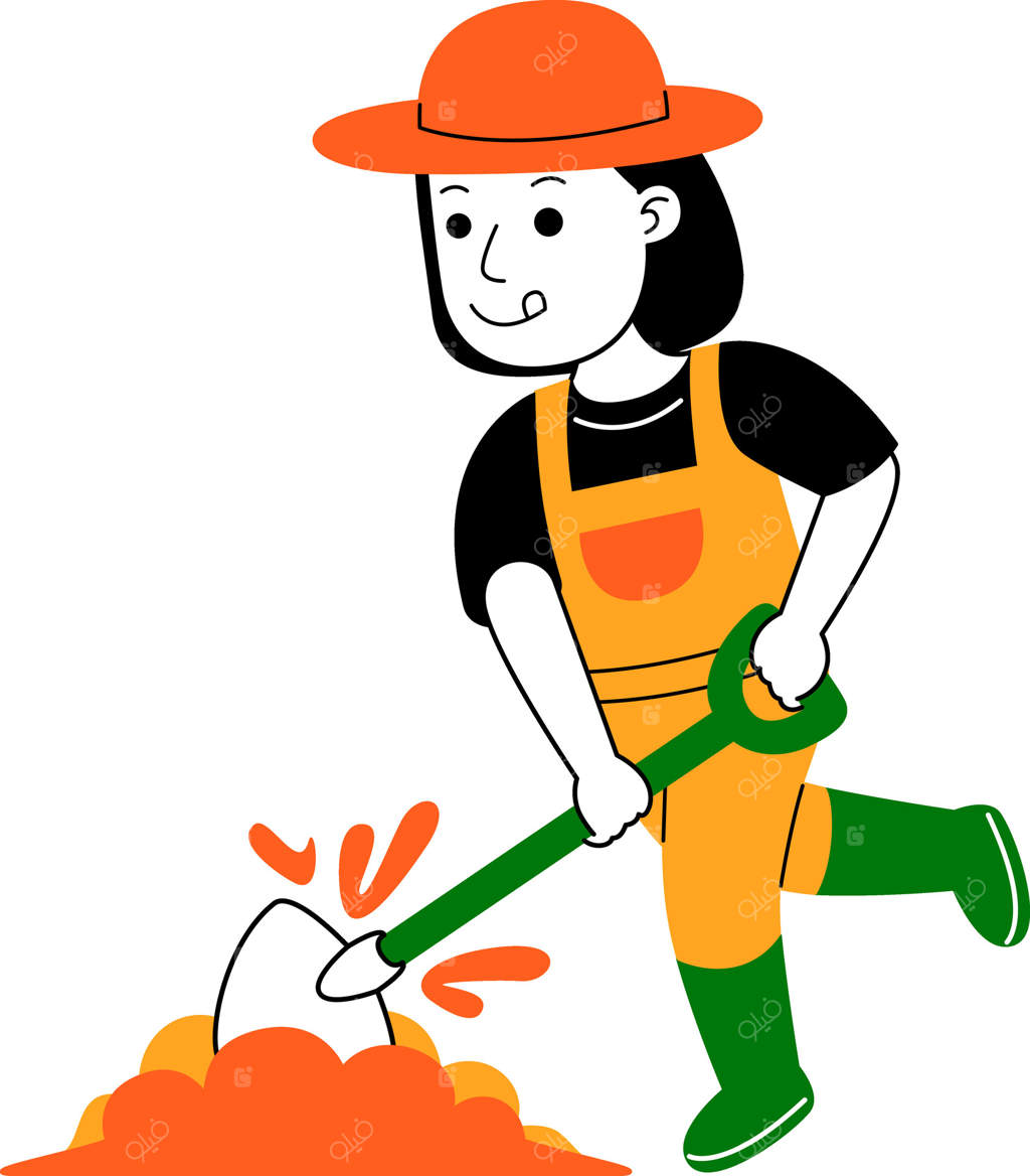 تصویر برداری دختر جوان کشاورز حرفه‌ای