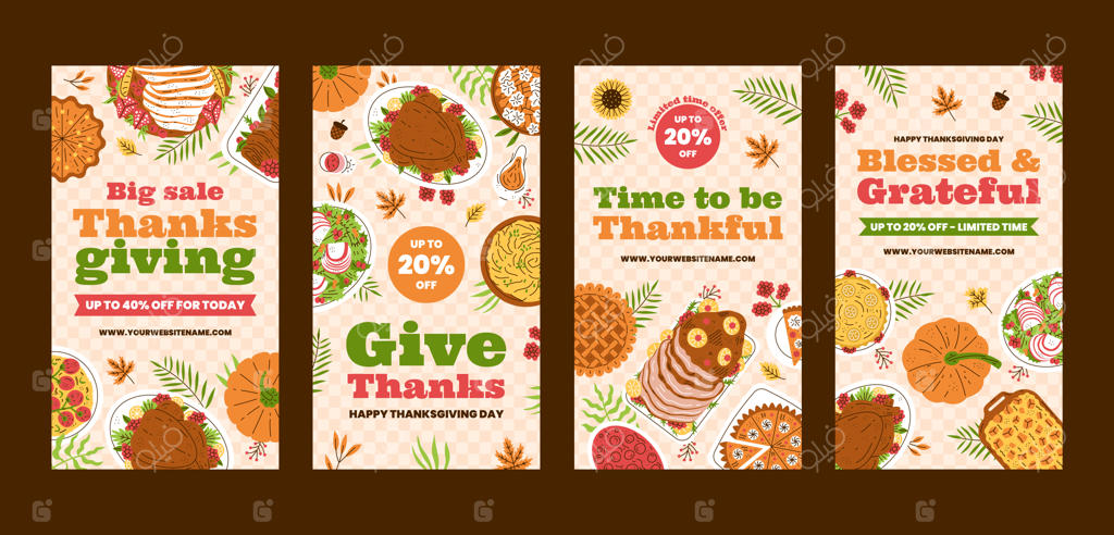 مجموعه استوری‌های اینستاگرام برای جشن شکرگزاری