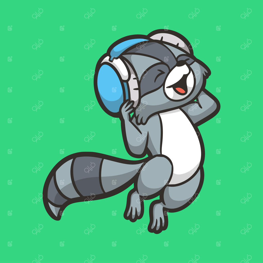 طراحی حیوانات کارتونی: راکون‌های موسیقی‌دوست به عنوان لوگوی بامزهٔ نشان برند