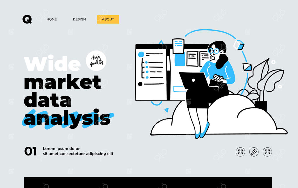 پترن اسلاید پرزنتاسیون یا طراحی صفحه ‌فرود وب‌سایت - مفاهیم بصری کسب‌وکار