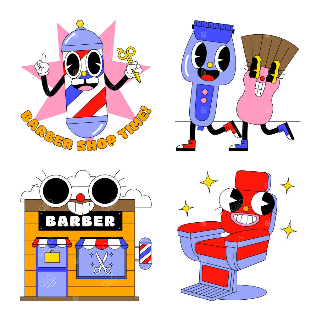 مجموعه برچسب‌های آرایشگاه اسیدی