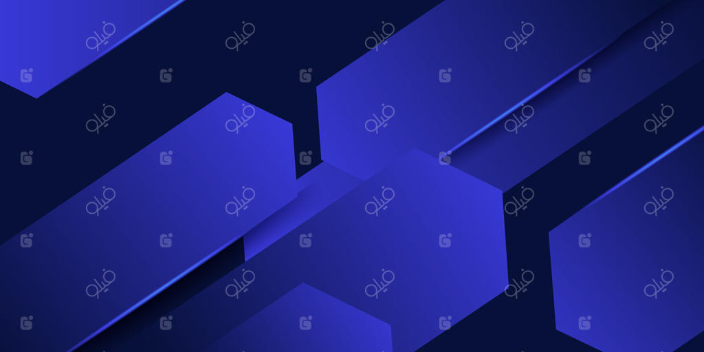 پس‌زمینه آبی پویا و انتزاعی با الگوی پیکان‌های همپوشانی، همراه با بازی نور و سایه. Eps10