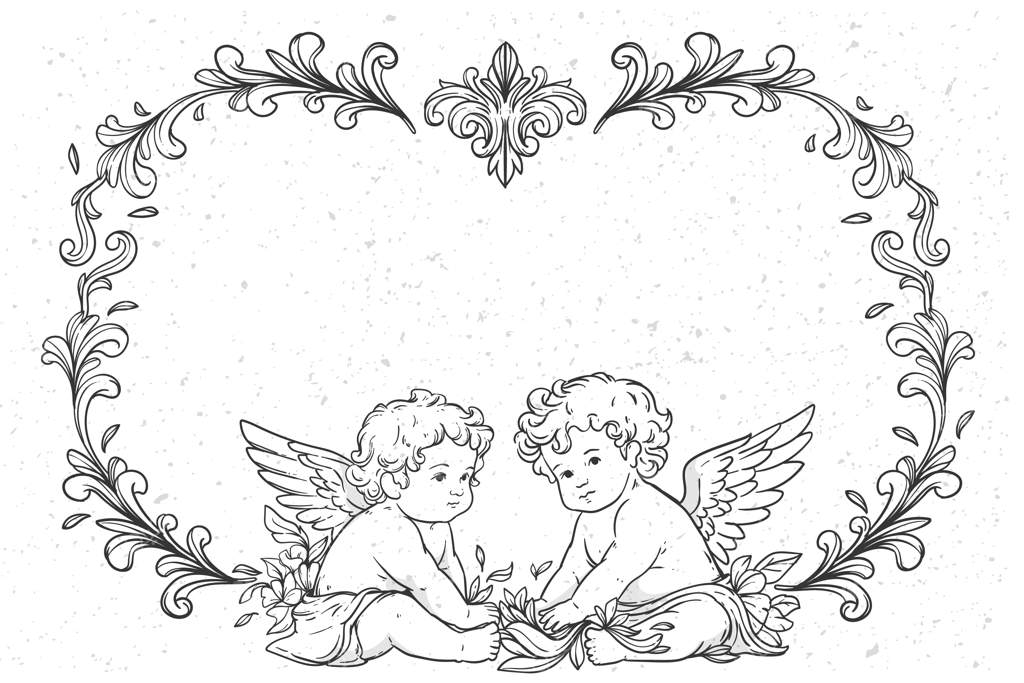 زمینه فرشتگان قدیمی دست‌کشیده