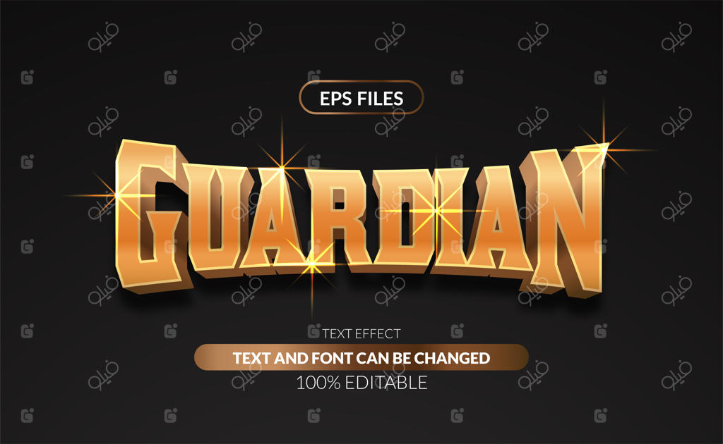 افکت متن قابل ویرایش طلایی وینتیج لوکس سه‌بعدی.