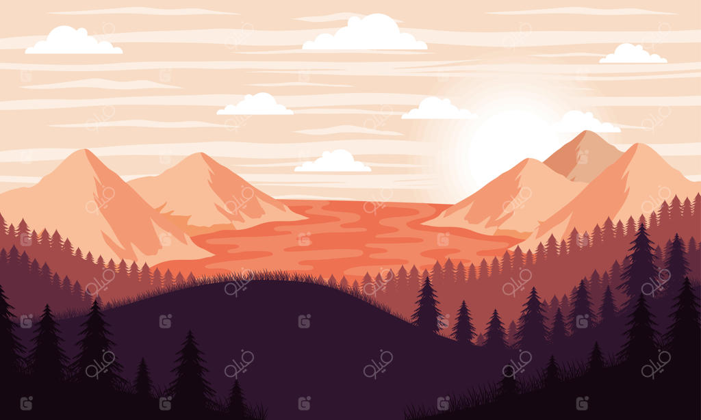 چشم‌انداز رودخانه و جنگل