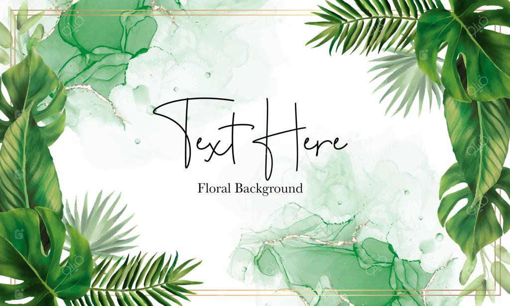 طراحی پس‌زمینه با برگ‌های سبز دست‌کشیده