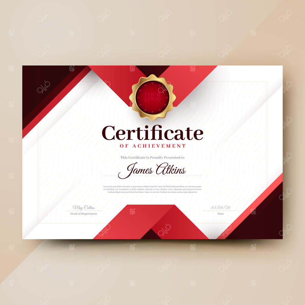 قالب گواهی با طراحی هندسی و انتزاعی