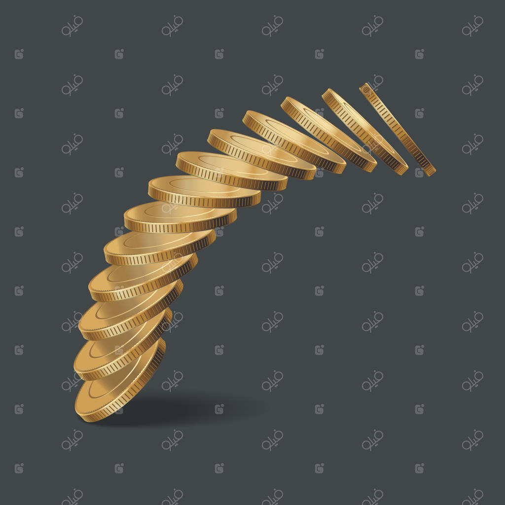 تصویر انبوهی از سکه‌های طلایی