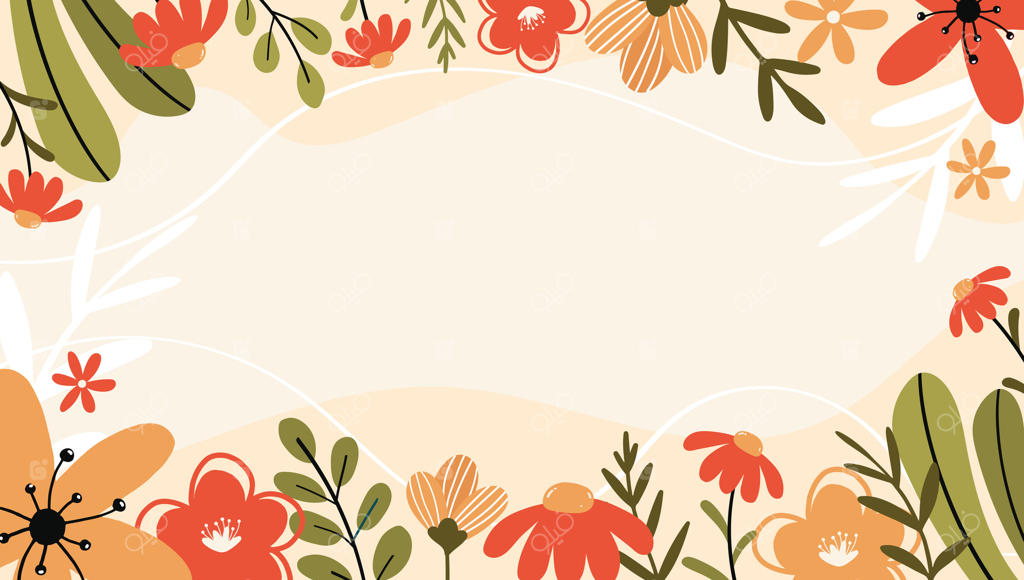 طراحی قاب بنر با زمینه بهاری و گل‌های زیبا