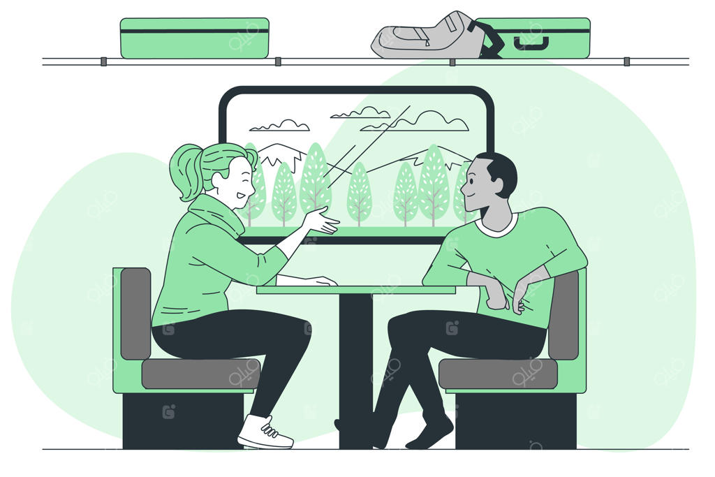 تصویرسازی مفهومی سفر با قطار